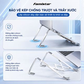Giá Đỡ LapTop GD09 FAMISTAR Tản Nhiệt Tốt, Độ Cao Công Thái Học Ngang Tầm Mắt, Chịu Lực Lên Đến 10KG, phân phối giá sỉ cực tốt