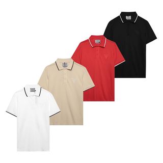 POLO NAM BASIC VIỀN BO. Vải Cá sấu cao cấp, sợi cotton dệt mềm mịn cấu thành chất vải có độ dày vừa phải, mặc thích, mềm mượt.