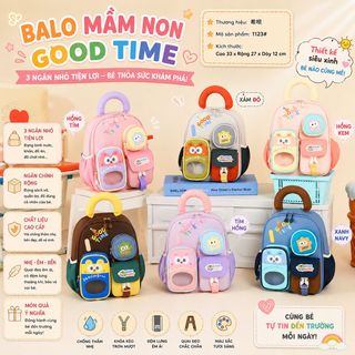 BALO GOOD TIME A1123 – NHỎ GỌN, XINH XẮN, 3 NGĂN TRƯỚC DỄ SẮP XẾP ĐỒ CHO BÉ