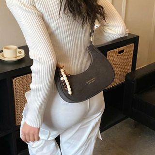 ✨ TÚI XÁCH NỮ W855 – DÁNG THUYỀN THANH LỊCH, 2 KIỂU ĐEO, KÈM CHARM XINH XẮN