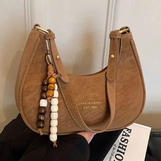 ✨ TÚI XÁCH NỮ W855 – DÁNG THUYỀN THANH LỊCH, 2 KIỂU ĐEO, KÈM CHARM XINH XẮN