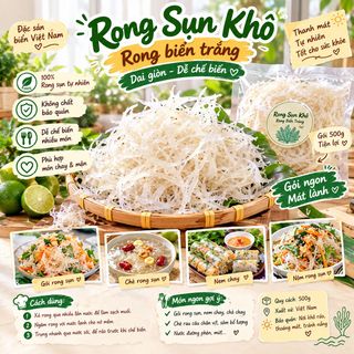 RONG SỤN KHÔ RONG BIỂN TRẮNG 500G – DAI GIÒN, DỄ CHẾ BIẾN NHIỀU MÓN