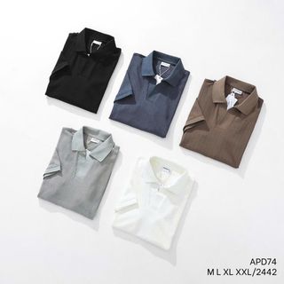 POLO VÂN DỆT.  Chất vải lên form mềm mại, thoải mái.