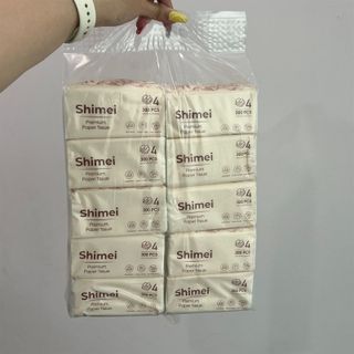 Khăn Giấy Rút Để Bàn Mini Shimei - Kiện 10 Túi