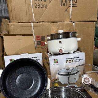 nồi lầu điện hấp inox 28cm