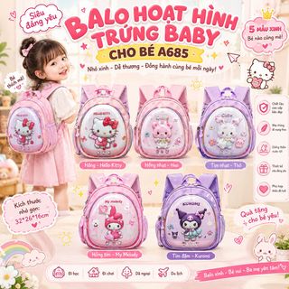 🎒 BALO MẦM NON MÃ A685 CHỮ NỔI – BÉ THẤY LÀ MÊ! 🥰
