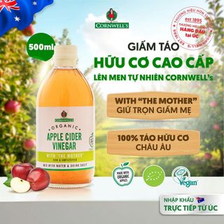 Giấm Táo Hữu Cơ Cao Cấp Lên Men Tự Nhiên Cornwell’s 500ml Giá sỉ, giá tốt