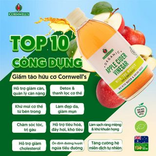 Giấm Táo Hữu Cơ Cao Cấp Lên Men Tự Nhiên Cornwell’s 500ml Giá sỉ, giá tốt