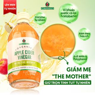 Giấm Táo Hữu Cơ Cao Cấp Lên Men Tự Nhiên Cornwell’s 500ml Giá sỉ, giá tốt