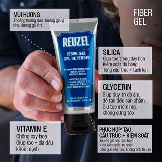 Gel Tạo Kiểu Tóc Reuzel Fiber Gel 100ml (3.38 oz) – Giữ Nếp Cao & Tăng Độ Phồng