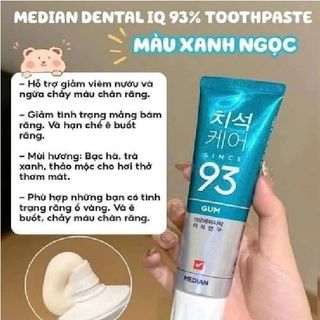 Kem đánh răng Median Dental IQ 93% 4 màu (xanh, đỏ, trắng, xanh ngọc)