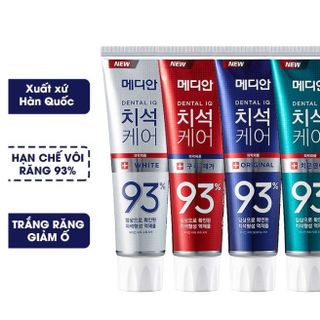 Kem đánh răng Median Dental IQ 93% 4 màu (xanh, đỏ, trắng, xanh ngọc)