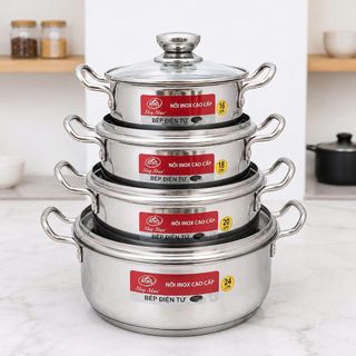 NỒI INOX LIỀN KHỐI NẮP KÍNH SKY STAR 16cm
