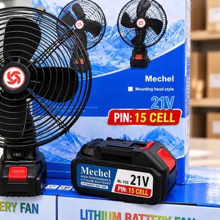 QUẠT TÍCH ĐIỆN LỒNG SẮT CỐ ĐỊNH PIN 15 CELL KÈM SẠC (T18)