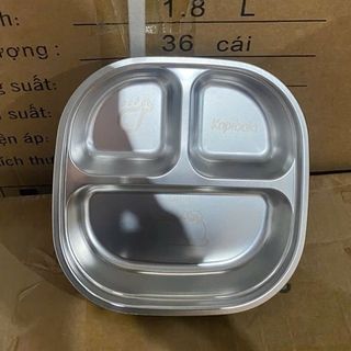 Khay Ăn Em Bé 3 Ngăn Có Hình Kèm Muỗng