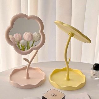 GƯƠNG ĐỂ BÀN ĐẾ CAO HÌNH HOA (T200)