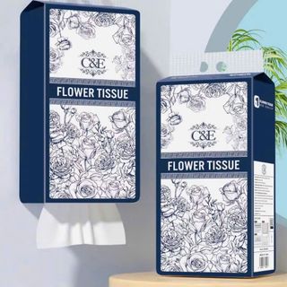 Thùng 6 Gói Giấy Rút C&E Hoa Xanh Mã 1328-6