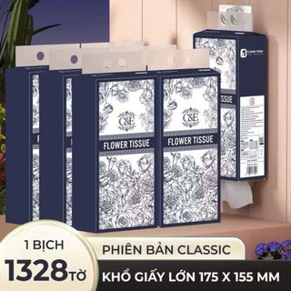 Thùng 6 Gói Giấy Rút C&E Hoa Xanh Mã 1328-6