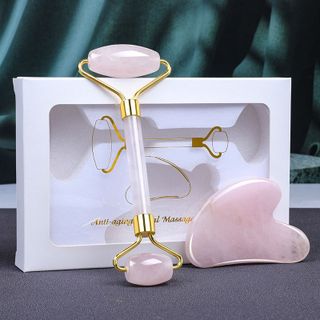 BỘ CÂY LĂN MASSAGE MẶT ĐÁ THẠCH ANH CẦM TAY (T200)