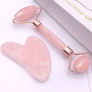 BỘ CÂY LĂN MASSAGE MẶT ĐÁ THẠCH ANH CẦM TAY (T200)