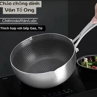 Chảo Inox Tổ Ong 18cm Cán Dài ( Thùng 40 )