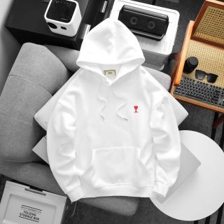 HOODIE AMI LOGO THÊU NGỰC.  Chất nỉ da cá cotton xuất dư đứng mình vải, lớp lông lót trong mềm mịn cao cấp.