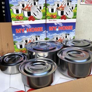Bộ 5 Nồi Kiêm Thau Inox MyHome (Thùng 30)