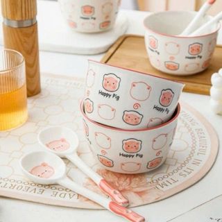 SET BÁT SỨ 4 MÓN HOẠ HÌNH DỄ THƯƠNG