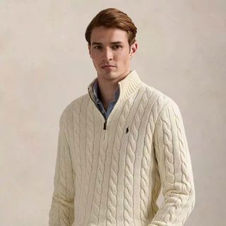 Len dệt kim Polo. Chất len xịn, khoá zip cổ chuẩn hãng.