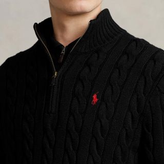 Len dệt kim Polo. Chất len xịn, khoá zip cổ chuẩn hãng.
