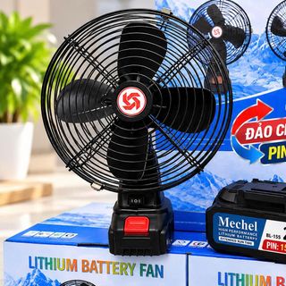 QUẠT TÍCH ĐIỆN LỒNG SẮT ĐẢO CHIỀU PIN 15 CELL KÈM SẠC (T18)
