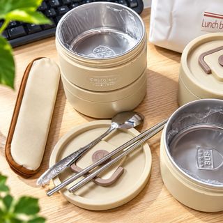 HỘP CƠM 4 NGĂN LUNCH BOX TRÒN KÈM TÚI (T20)