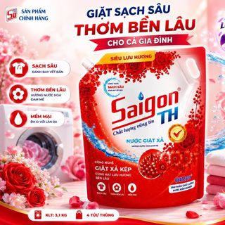 Nước giặt xả Saigon TH 3,1kg hương nước hoa đam mê