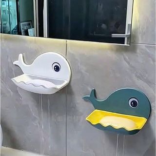 KHAY ĐỰNG XÀ PHÒNG DÁN TƯỜNG HÌNH CÁ VOI (T300)