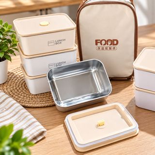 HỘP CƠM 3 NGĂN LUNCH BOX VUÔNG KÈM TÚI (T30)
