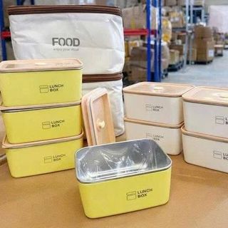 HỘP CƠM 4 NGĂN LUNCH BOX VUÔNG KÈM TÚI GIỮ NHIỆT (T20)