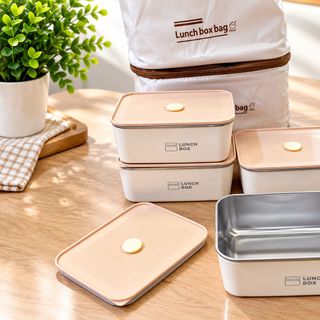 HỘP CƠM 4 NGĂN LUNCH BOX VUÔNG KÈM TÚI GIỮ NHIỆT (T20)