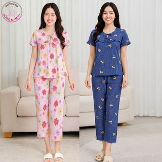 Bộ Tole Lanh Nữ 9 Tấc Tay Ngắn Loại Tốt Đẹp Mát – Hàng Xưởng Giá Sỉ