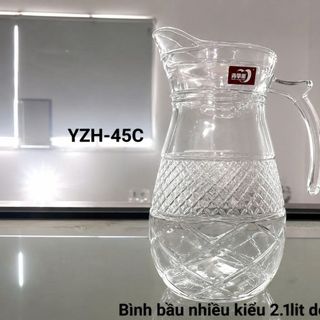 BÌNH NƯỚC THỦY TINH HÌNH BẦU DELI YZH45C - 2,1 Lít (T12)
