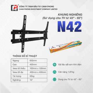 Khung treo Tivi Nghiêng 43inch đến 65inch - N42