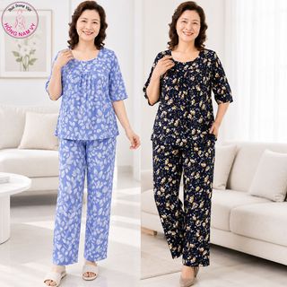 Bộ Trung Niên Tole Lanh 2 Da Dài Tay Lỡ Cao Cấp Đẹp Mát – Hàng Xưởng Giá Sỉ