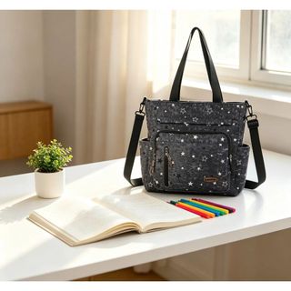 👜✨ TÚI TOTE A6653 – HỌA TIẾT NGÔI SAO, FORM RỘNG, TIỆN DỤNG