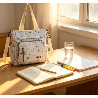 👜✨ TÚI TOTE A6653 – HỌA TIẾT NGÔI SAO, FORM RỘNG, TIỆN DỤNG