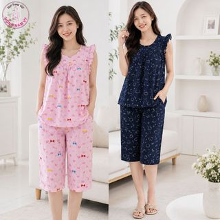 Bộ Tole Lanh Nữ Lửng Cánh Tiên Có Mút Đệm Ngực Cao Cấp - Hàng Xưởng Giá Sỉ