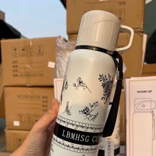 Bình Giữ Nhiệt Hoa Kèm Nắp Ly 600ml ( Thùng 50 )