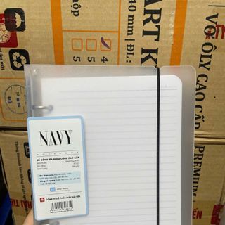 Sổ Còng Navy Bìa Nhựa Cứng Cao Cấp 200 Trang - Hải Tiến Kẻ ngang  A5/B5