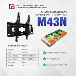 Khung treo Tivi Nghiêng 19inch đến 43inch - M43N