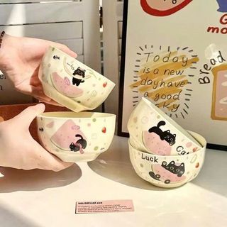 Set 4 Chén Sứ Mèo Mun ( Thùng 24 )
