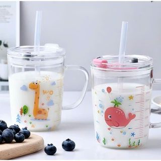 Ly Thuỷ Tinh Chia Vạch Nắp Vàng 350ML
