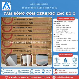 Bông Ceramic tấm, 1260 độ C, tỷ trọng 300kg/m3, khổ 600mm x dài 900mm x dày 25mm